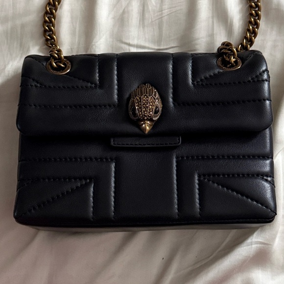 Kurt Geiger Black Quilted Leather Crossbody with Antiqued Gold Chain - Picture 2 of 2